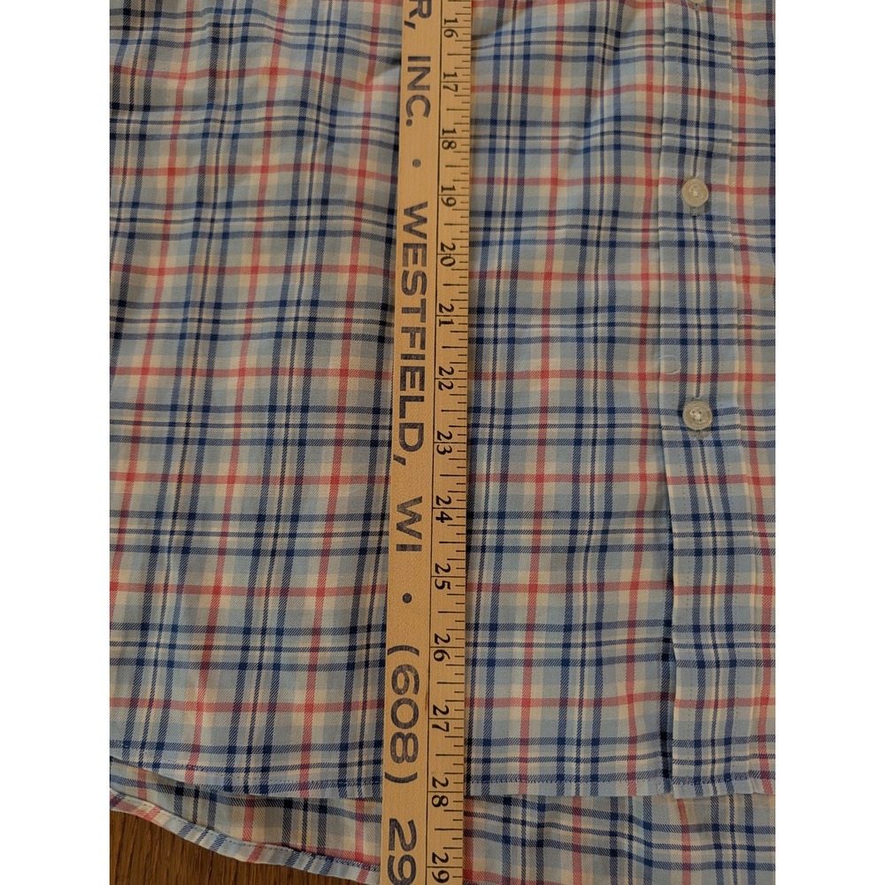 Vineyard Vines Mens Large Classic Fit Plaid Button Down Whale Shirt Blue Pink - Picture 7 of 7